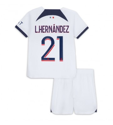 Maillot de foot Paris Saint-Germain Lucas Hernandez #21 Extérieur enfant 2023-24 Manches Courte (+ pantalon court)
